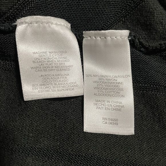 Jones New York Semi Sheer Knit Striped‎ Cardigan Sweater Dark Forest Green Large - Picture 9 of 10